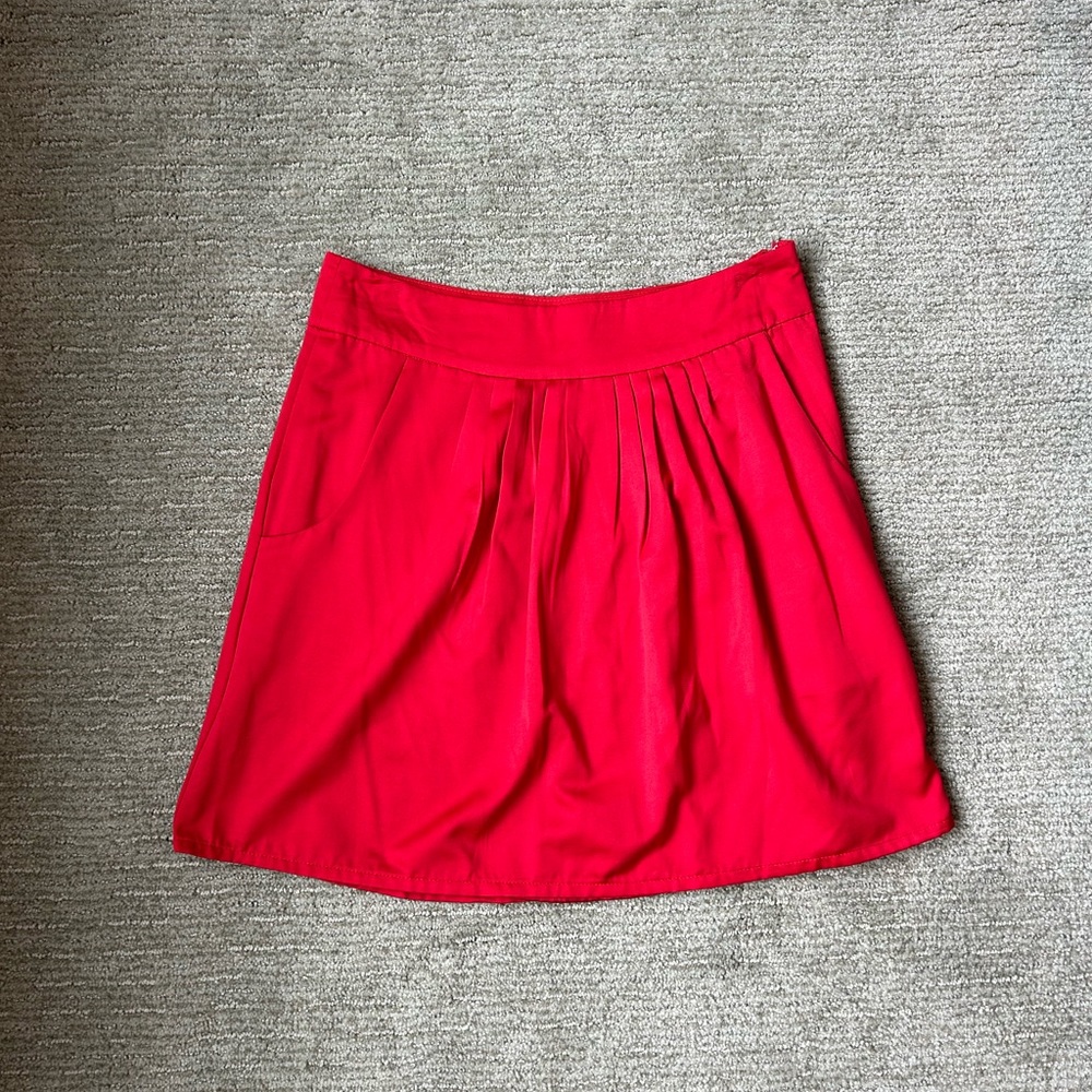 Red mini skirt
